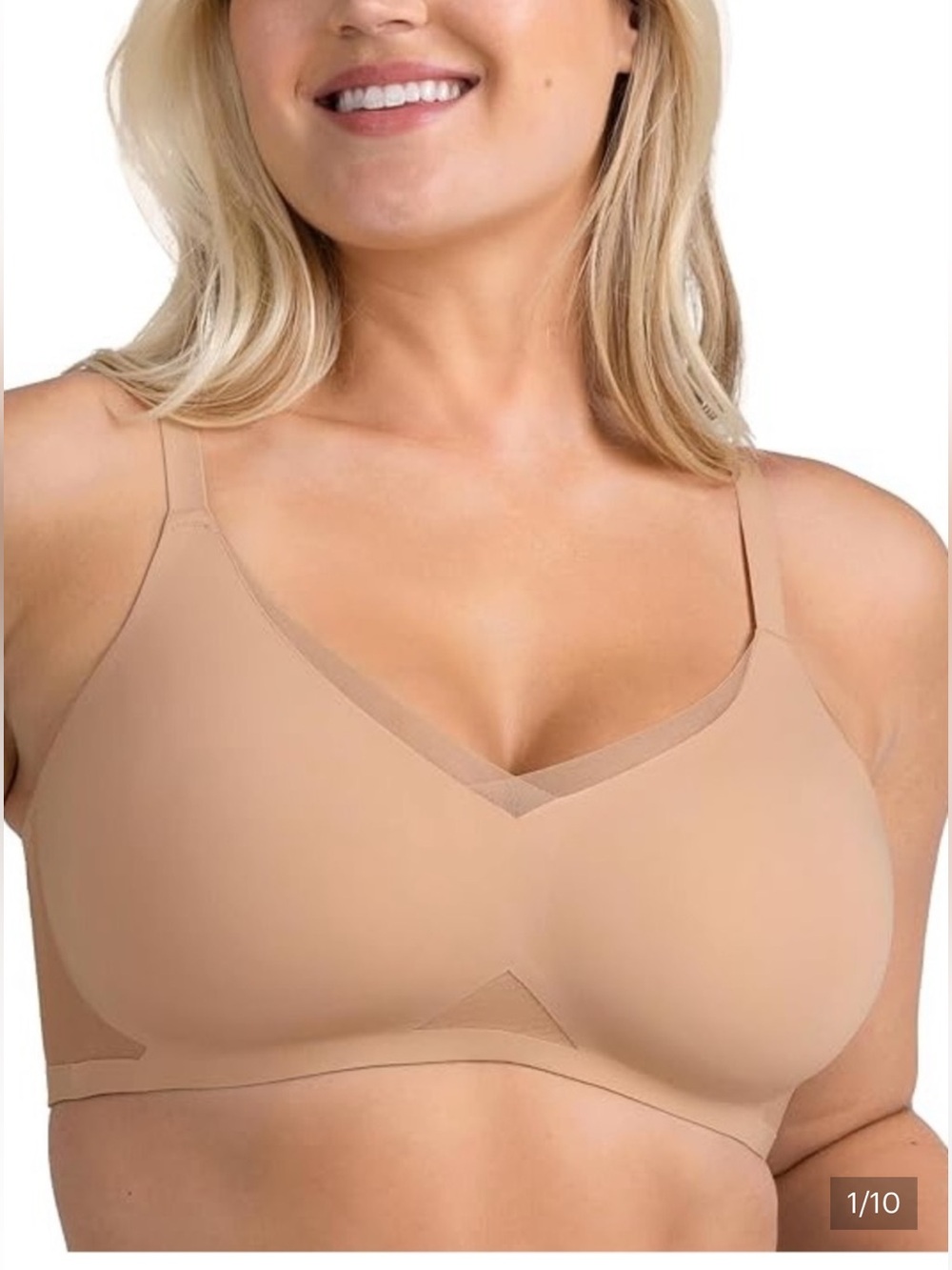 Honey love 1x Wireless Nude Comfort Bra - Smooth Seamless Support nwt